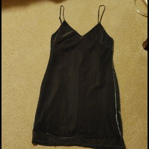 Silver metallic mini dress